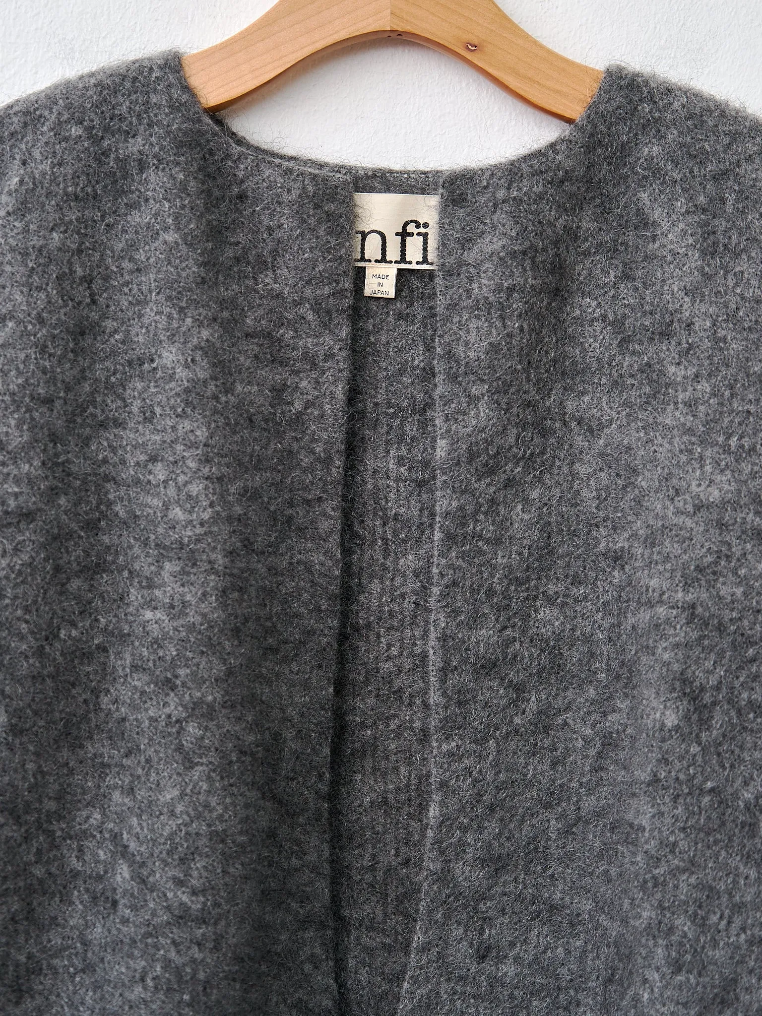 Stretch Superkid Mohair Short Cardigan - Gray sold by Namu Shop product image thumbnail 5