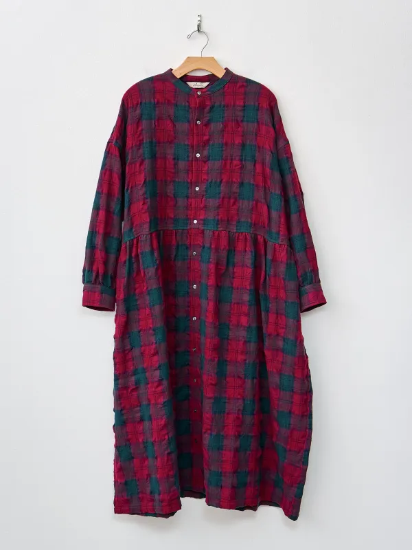 Wool Washer Tartan Dress - Bordeaux made by Namu Shop