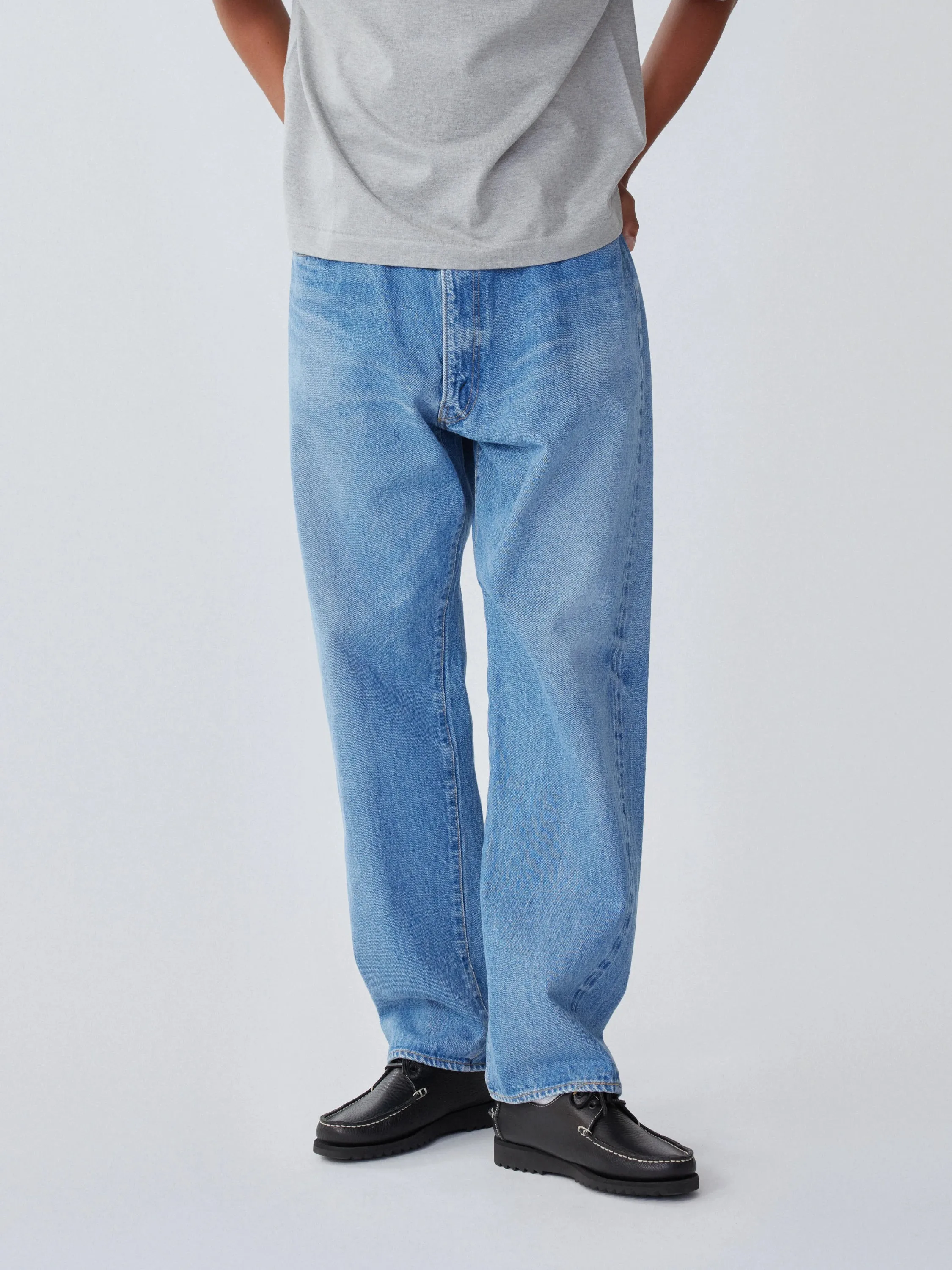 5P Zipper Front Denim Pants - Indigo Vintage Wash sold by Namu Shop product image thumbnail 2