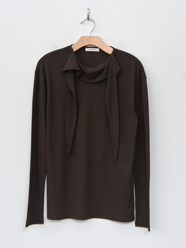 Long Sleeve Foulard Top - Dark Espresso made by Lemaire