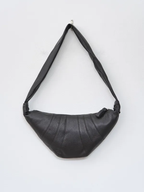 Medium Croissant Bag - Dark Chocolate (grained leather) made by Lemaire