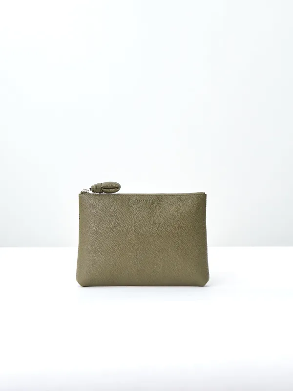 Small Pouch - Dark Moss (grained leather) sold by Namu Shop
