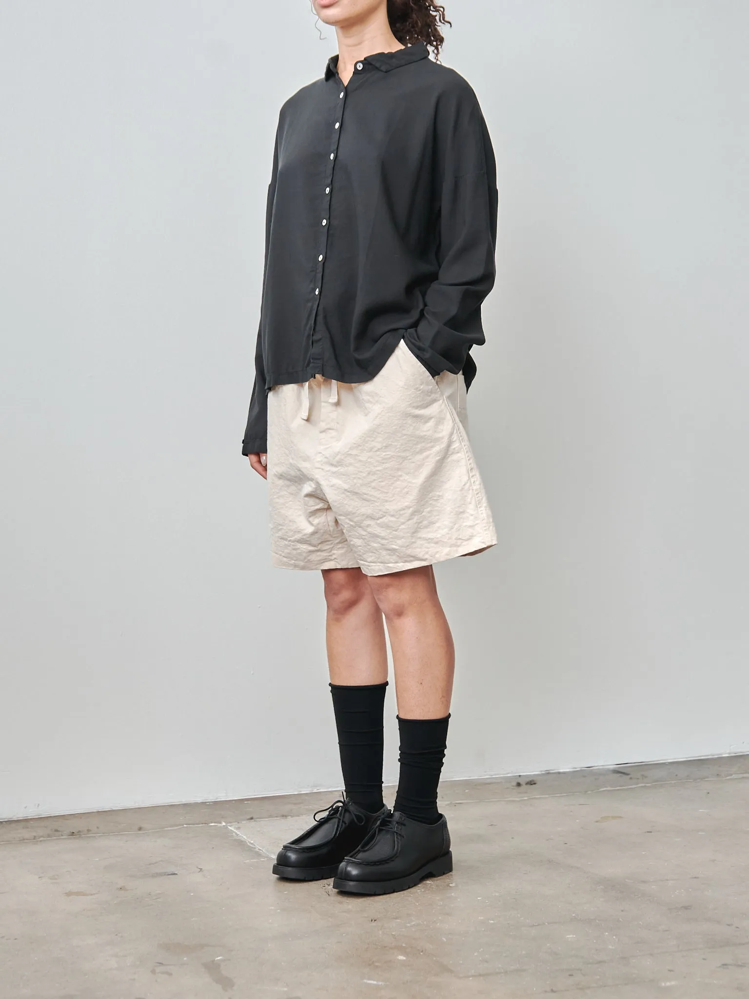 Short Collar Shirt TVC - Black sold by Namu Shop product image thumbnail 3