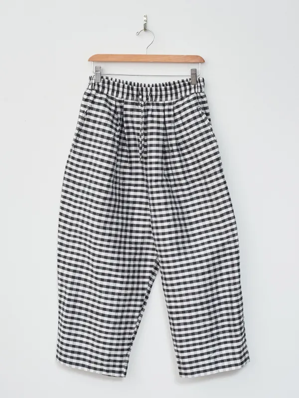 Dupion Silk Check Pants - Black x White sold by Namu Shop
