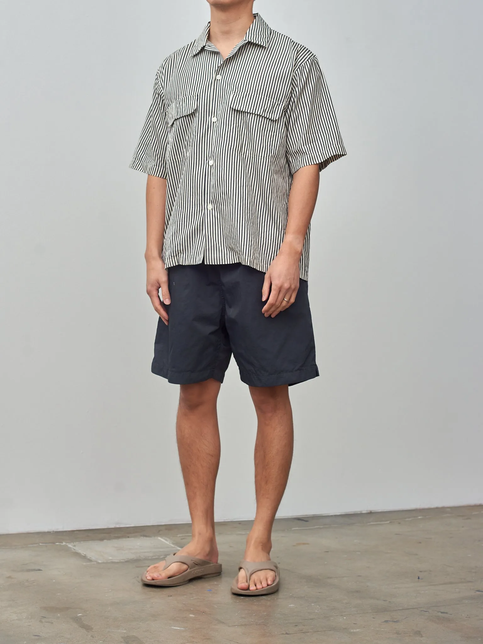 Short Sleeve Open Collar Shirt - Hickory Stripe sold by Namu Shop product image thumbnail 3