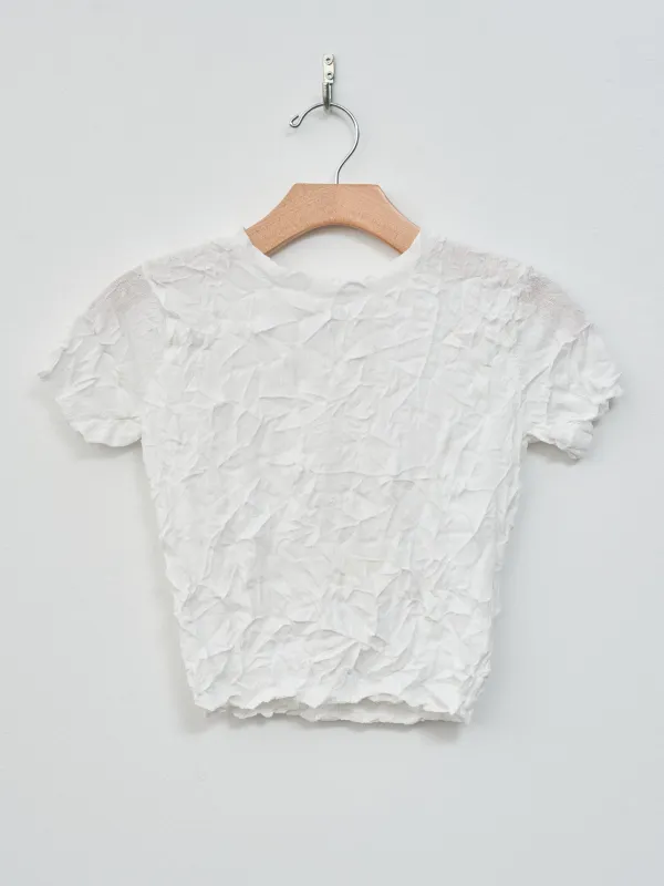 Crinkled Petite Knit Tee - White made by Sayaka Davis