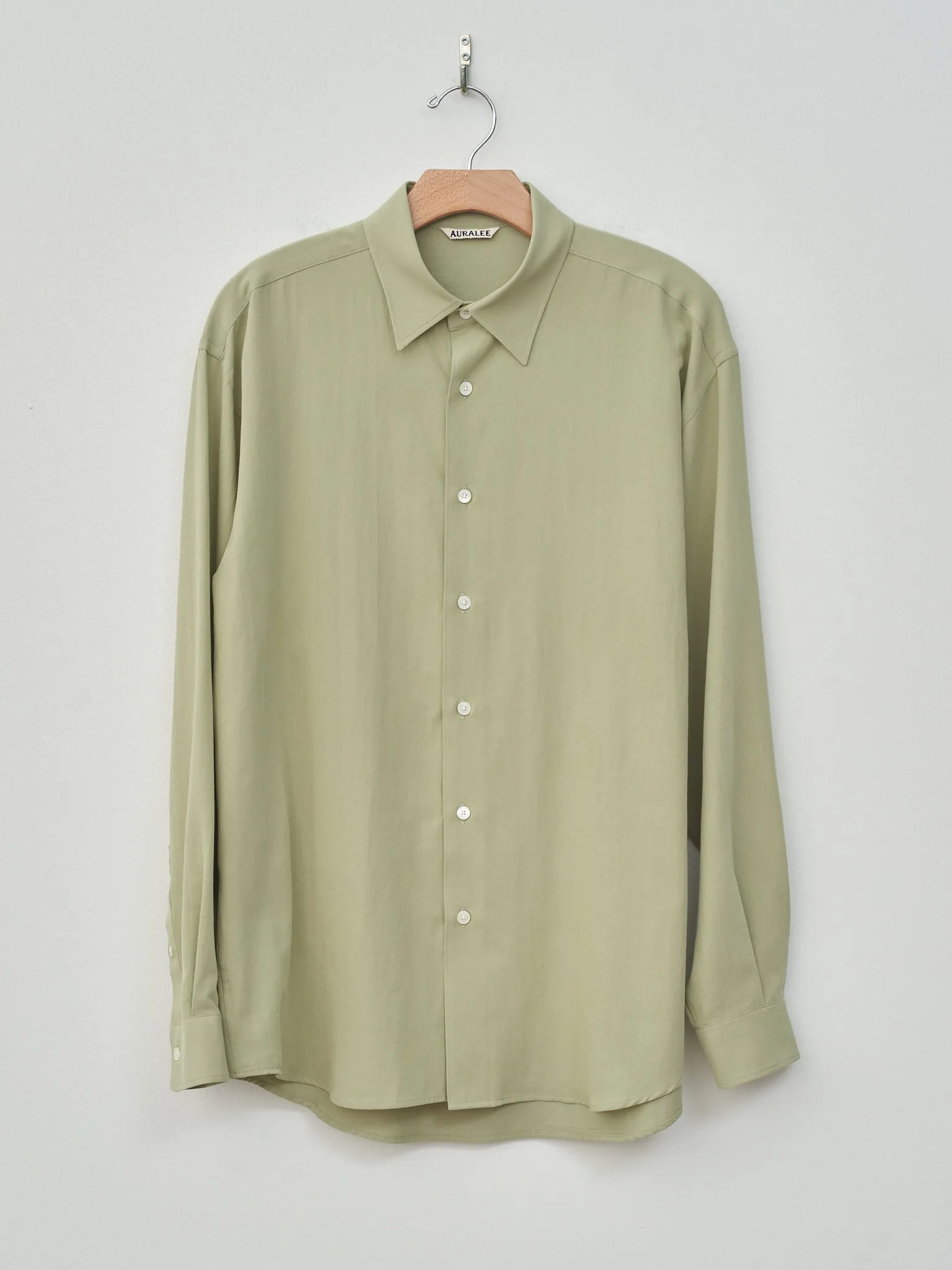 Hard Twist Cotton Silk Viyella Shirt - Sage Green sold by Namu Shop