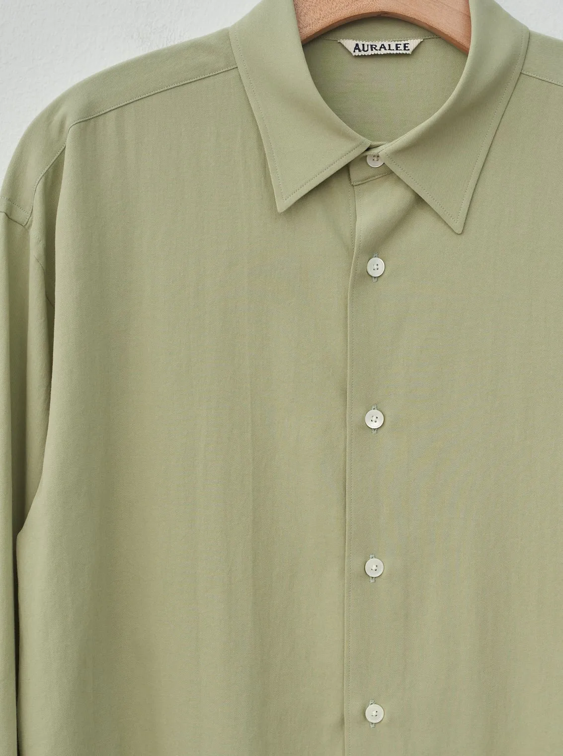 Hard Twist Cotton Silk Viyella Shirt - Sage Green sold by Namu Shop product image thumbnail 5