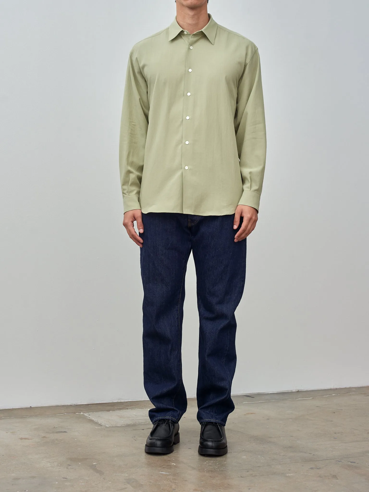 Hard Twist Cotton Silk Viyella Shirt - Sage Green sold by Namu Shop product image thumbnail 2