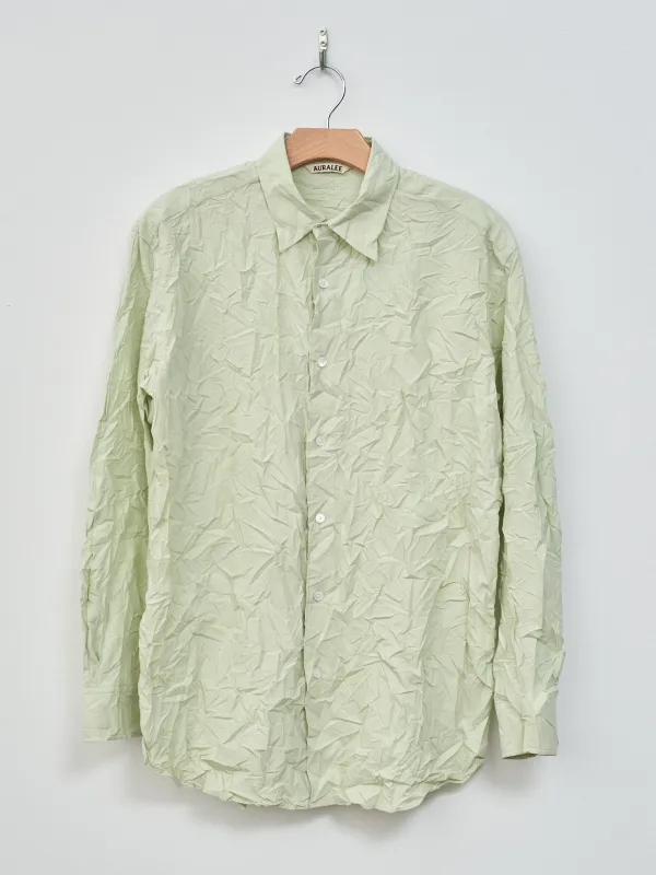 Wrinkled Washed Finx Twill Shirt - Light Green made by Auralee