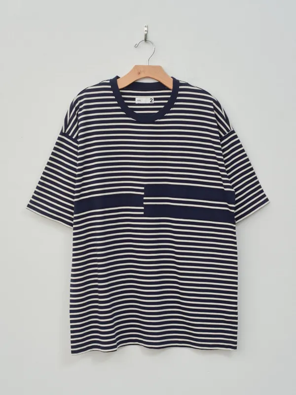 Horizontal Stripe Line T-Shirt - Navy sold by Namu Shop