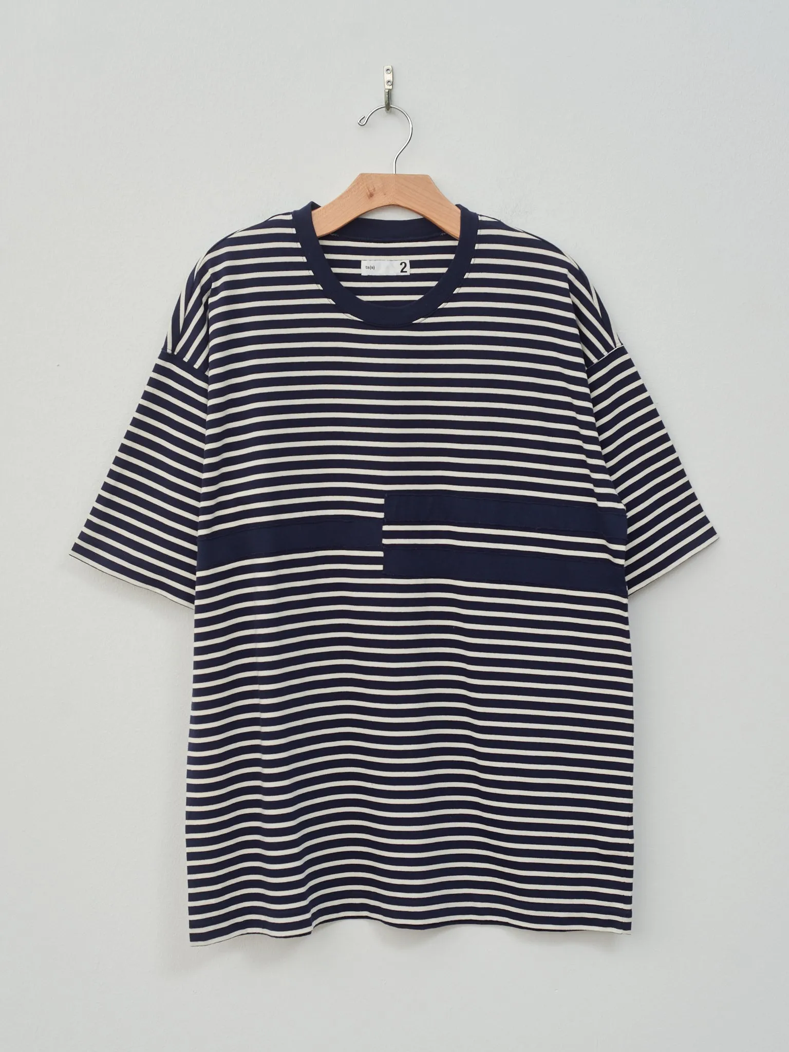 Horizontal Stripe Line T-Shirt - Navy sold by Namu Shop