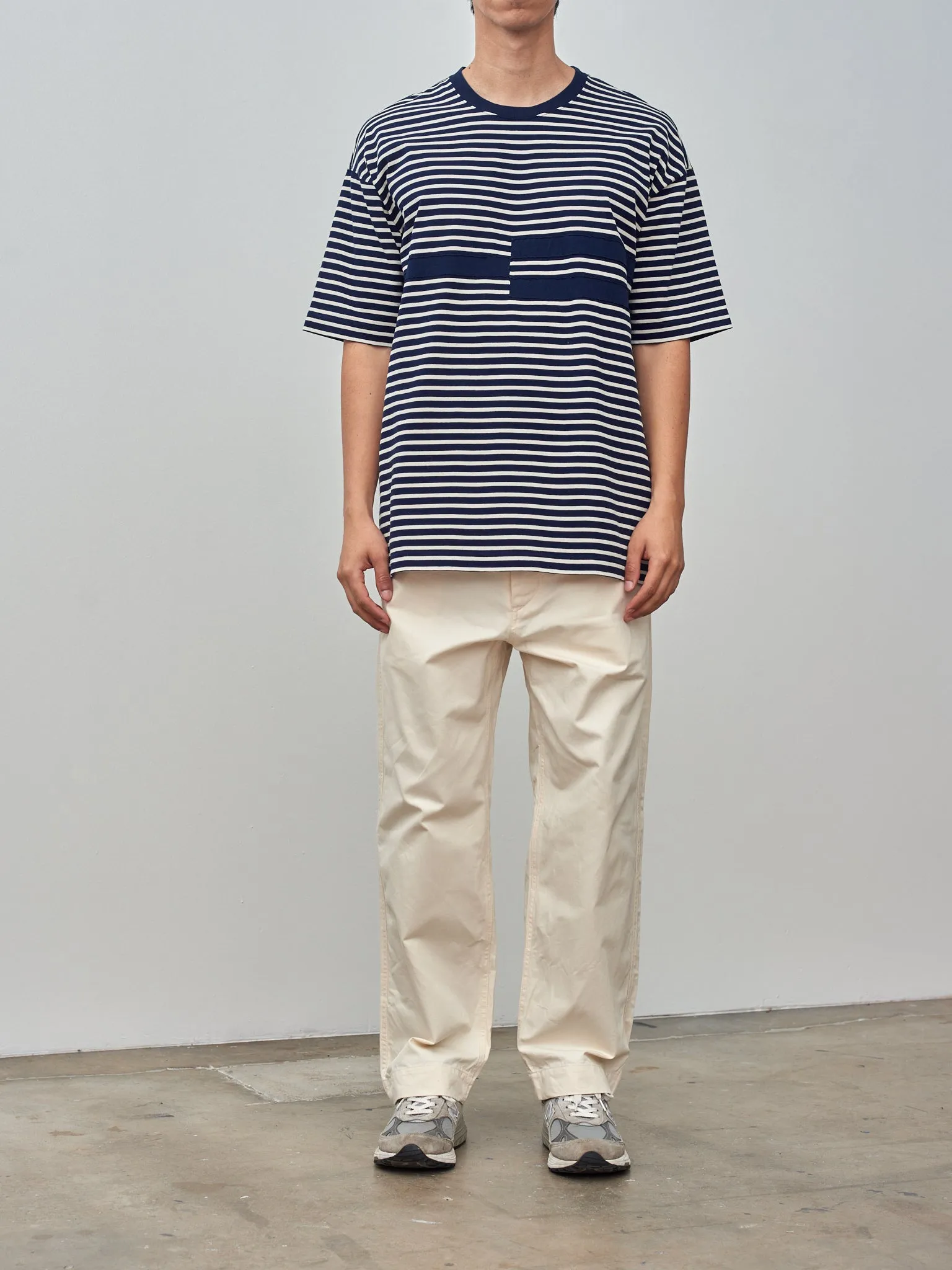 Horizontal Stripe Line T-Shirt - Navy sold by Namu Shop product image thumbnail 2