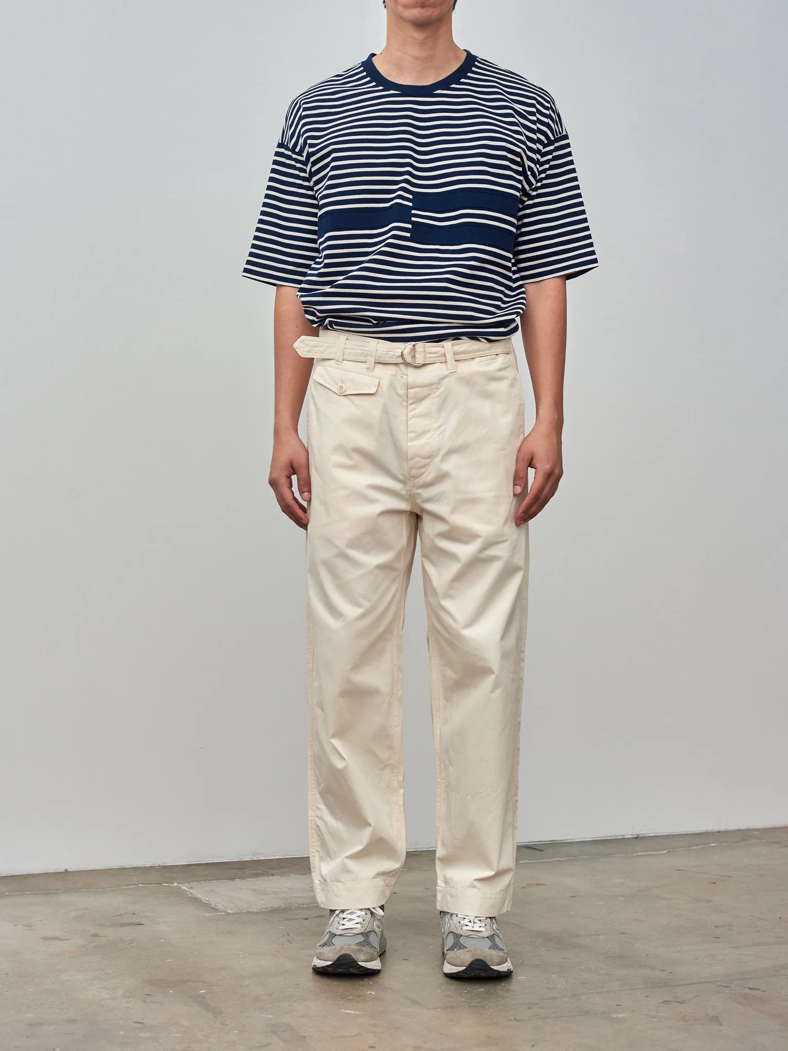 Cotton Slub D-Ring Belted Pants - Natural sold by Namu Shop product image thumbnail 2