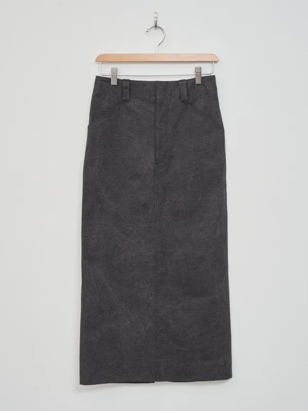 Washed Hard Twist Canvas Skirt - Ink Black made by Auralee