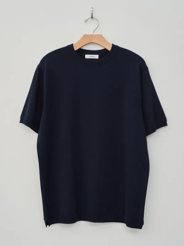 C/N Knit T-Shirt - Dark Navy made by Fujito