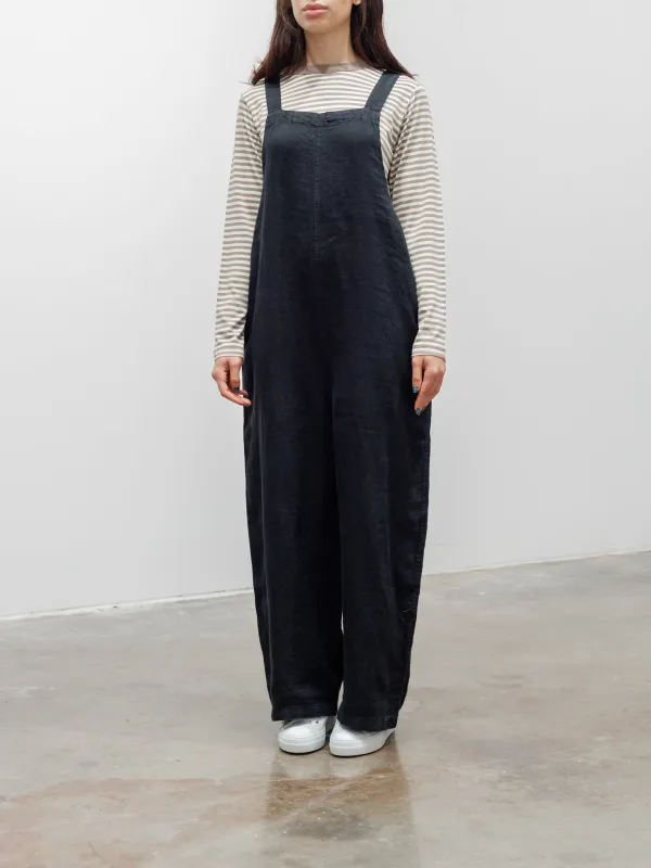 Linen Denim Overalls - Black made by Ichi