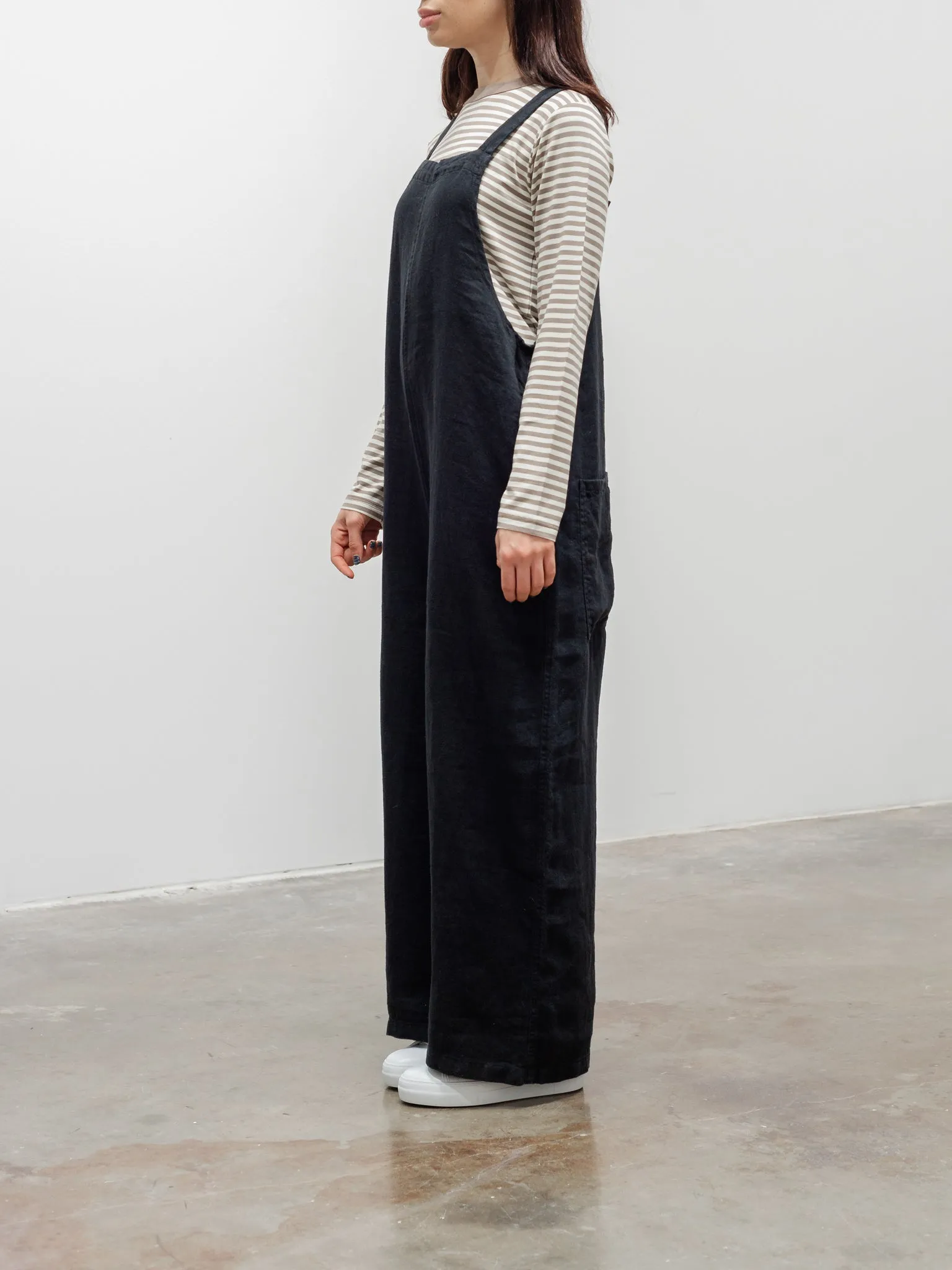 Linen Denim Overalls - Black sold by Namu Shop product image thumbnail 3
