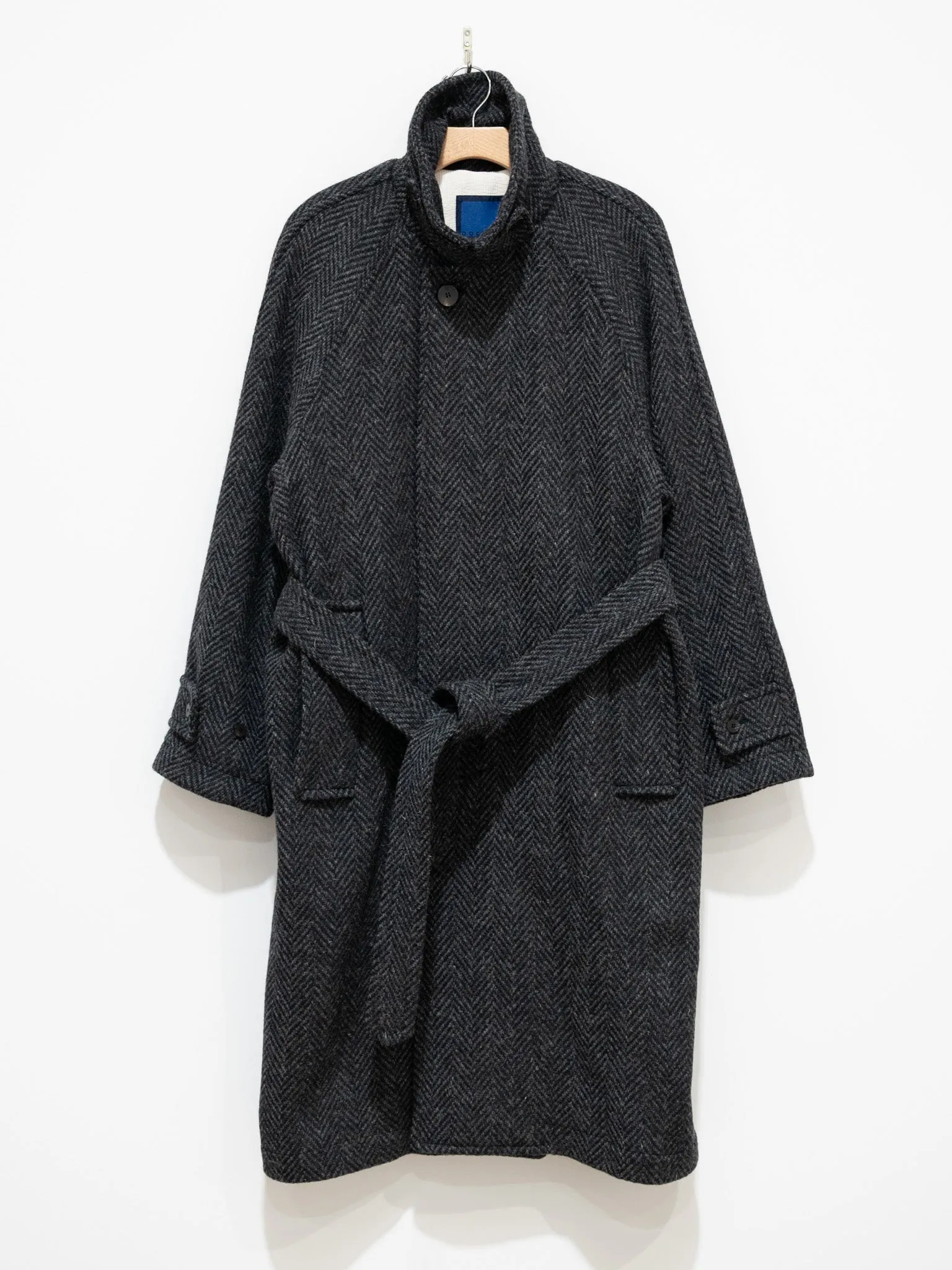 Donegal Tweed Oversized Balmacaan Coat - Gray sold by Namu Shop
