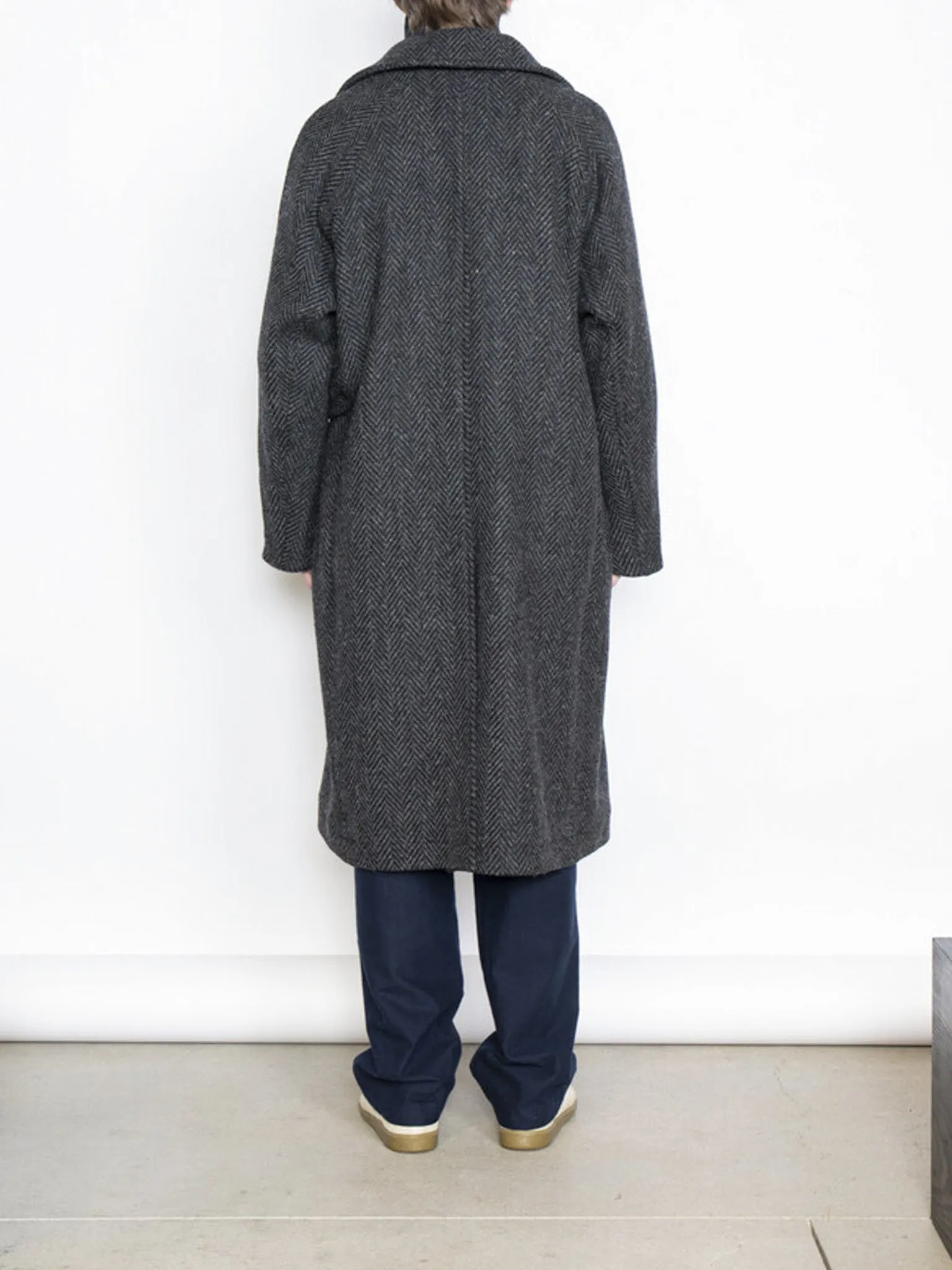 Donegal Tweed Oversized Balmacaan Coat - Gray sold by Namu Shop product image thumbnail 3