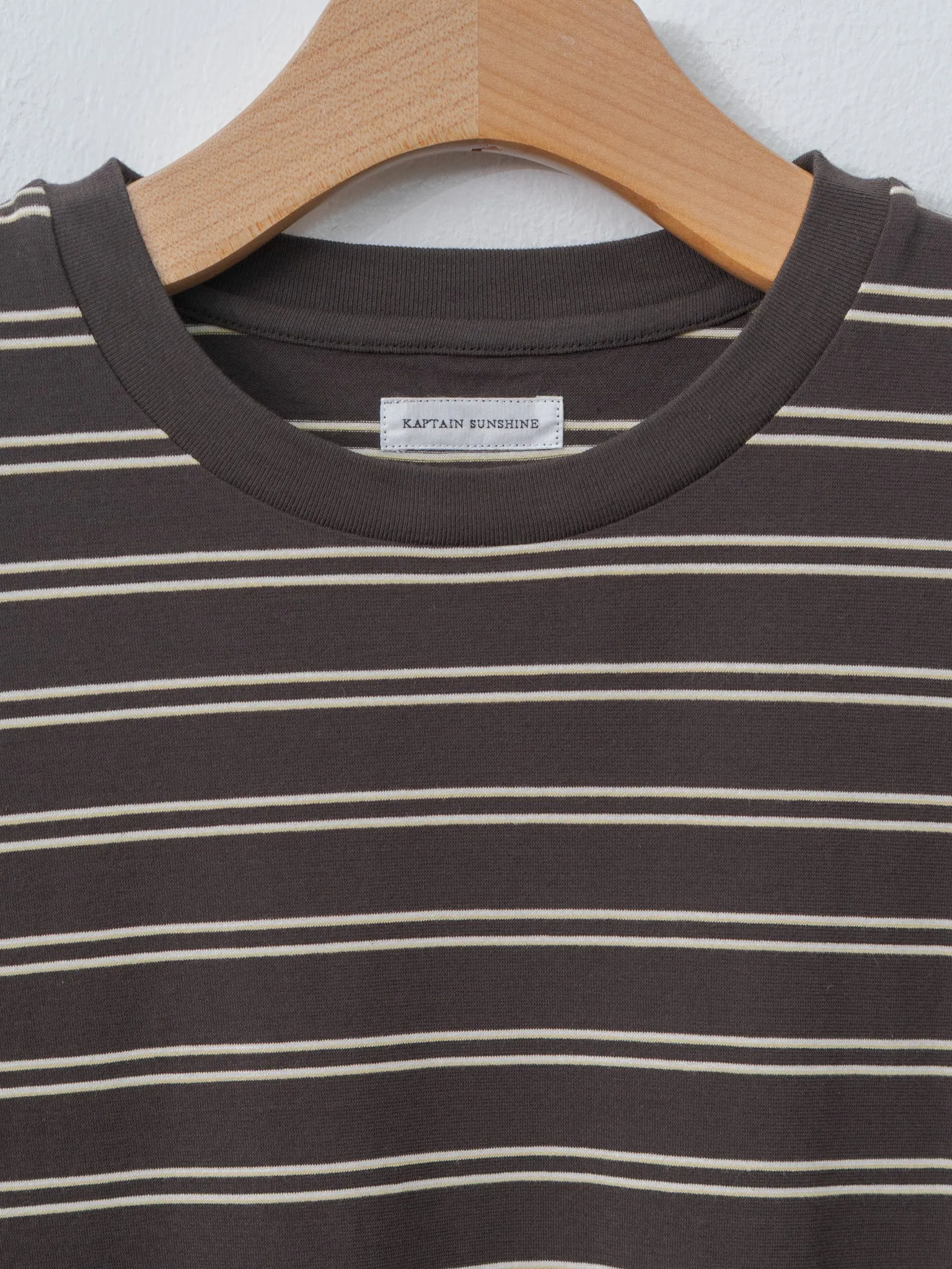 Hard Twisted Stripe Jersey Half-Sleeve Tee - Brown Wide Stripe sold by Namu Shop product image thumbnail 2