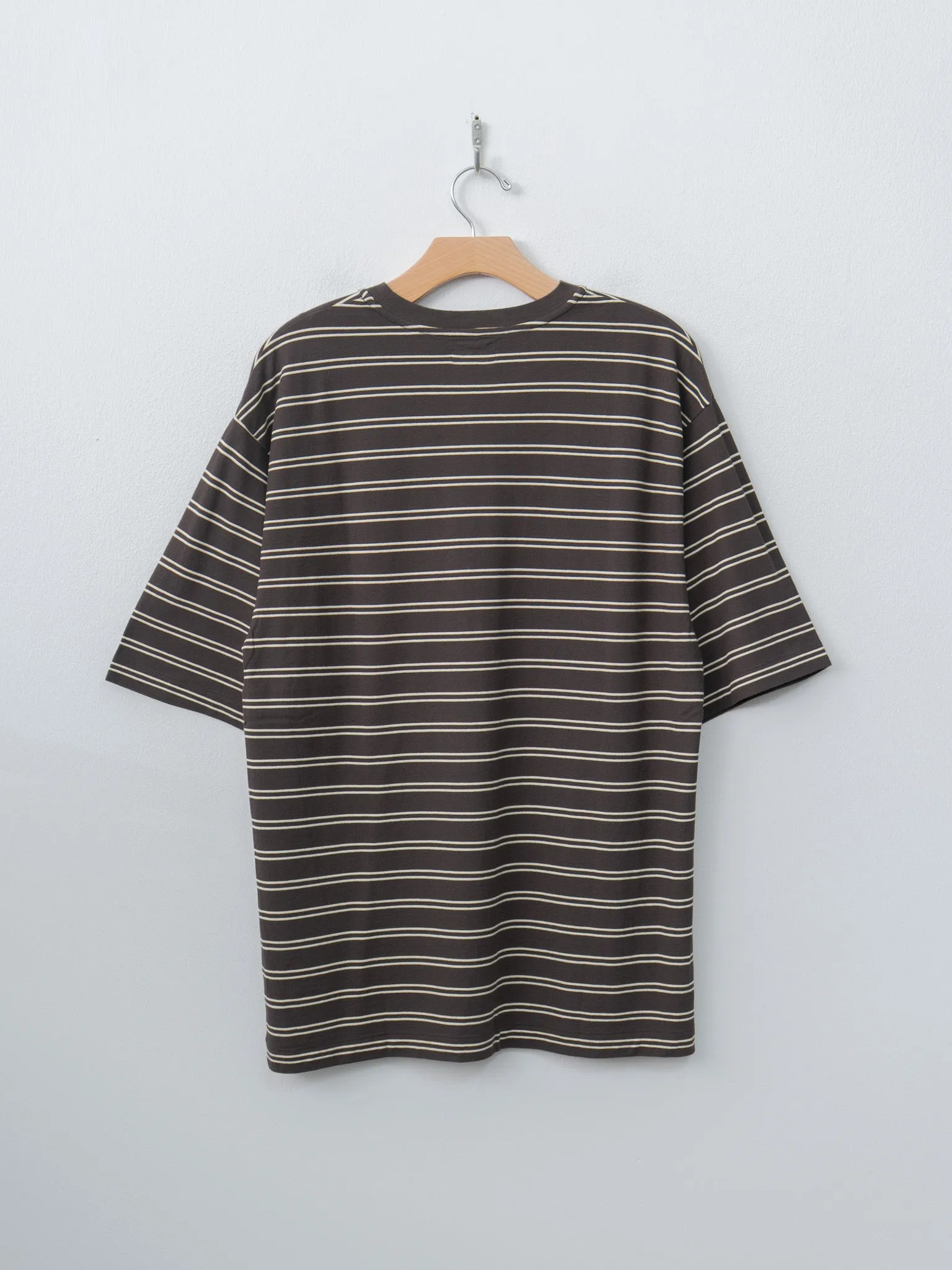 Hard Twisted Stripe Jersey Half-Sleeve Tee - Brown Wide Stripe sold by Namu Shop product image thumbnail 3