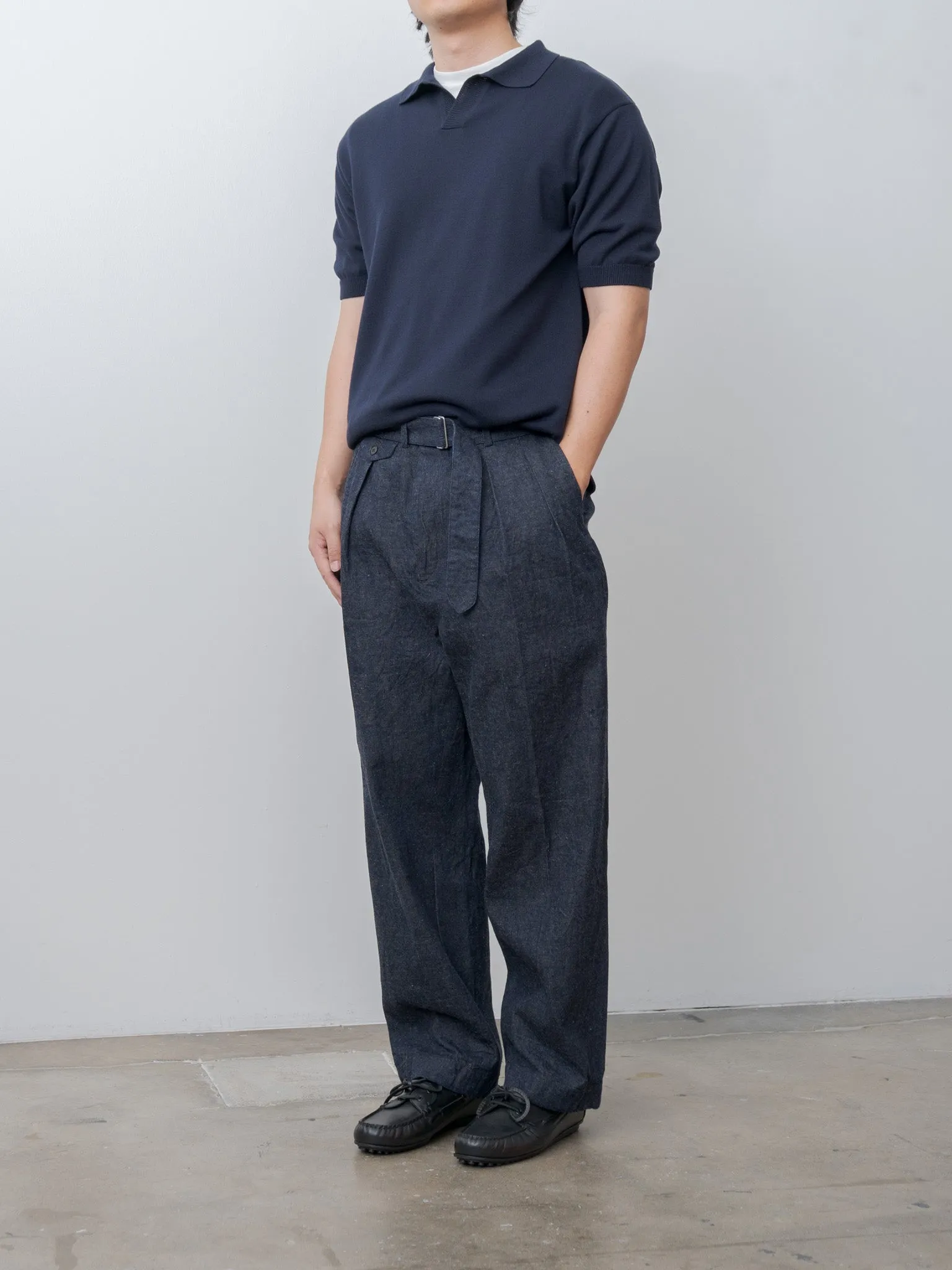 Cotton Linen Denim Riviera Trousers - Indigo sold by Namu Shop product image thumbnail 3