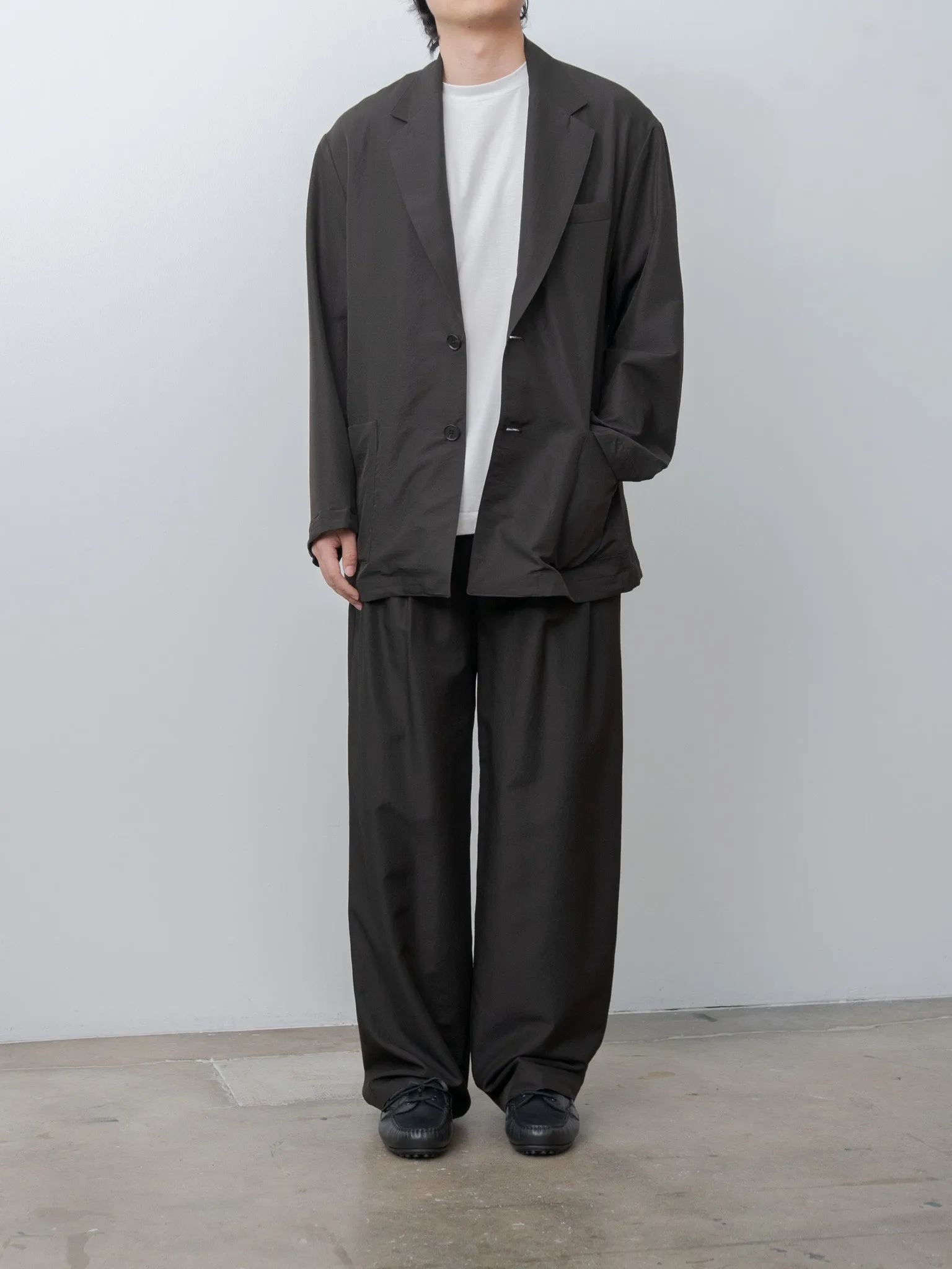 Wool Silk Wide Easy Trousers - Dark Charcoal sold by Namu Shop product image thumbnail 4