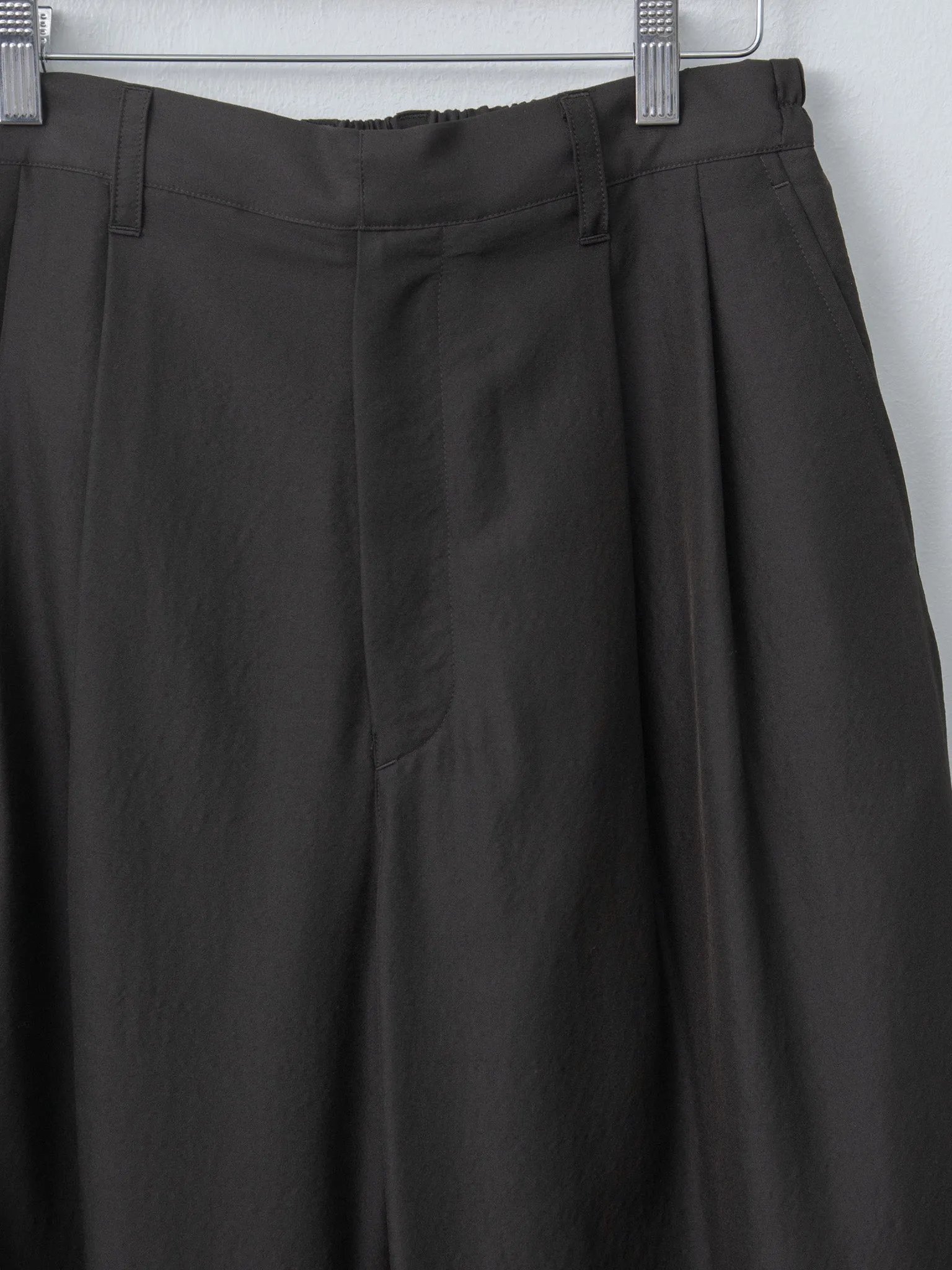 Wool Silk Wide Easy Trousers - Dark Charcoal sold by Namu Shop product image thumbnail 5
