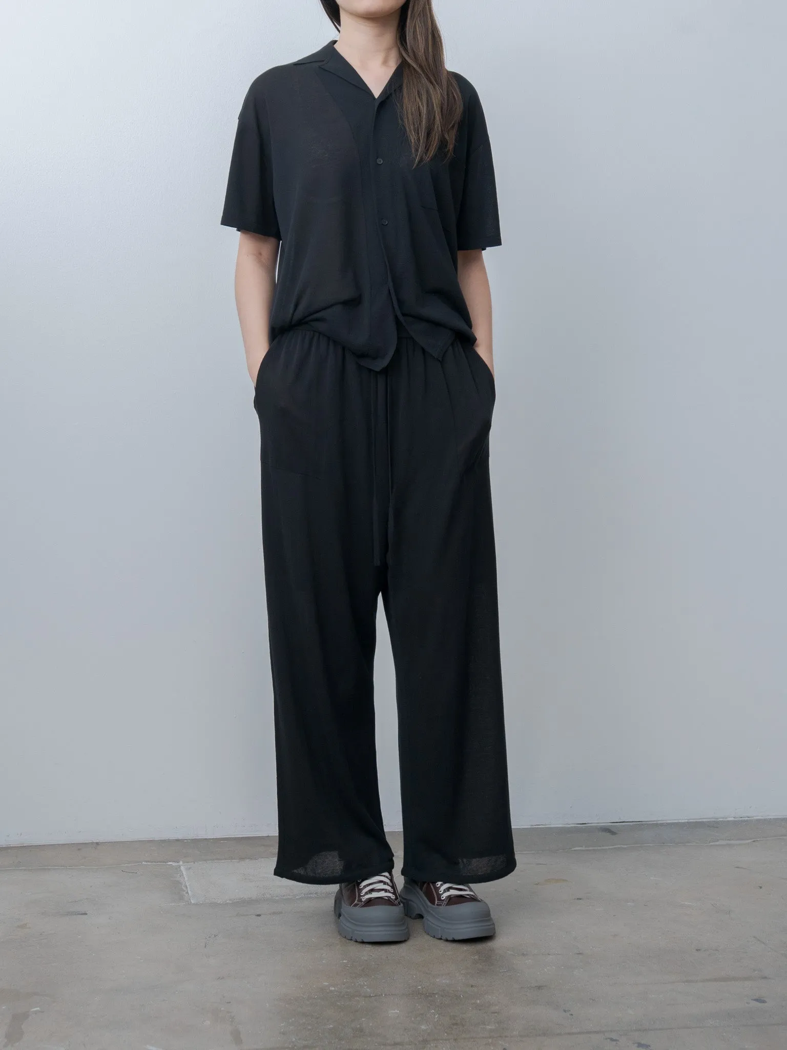 High Twist Cotton Wide Easy Pants - Black sold by Namu Shop product image thumbnail 2