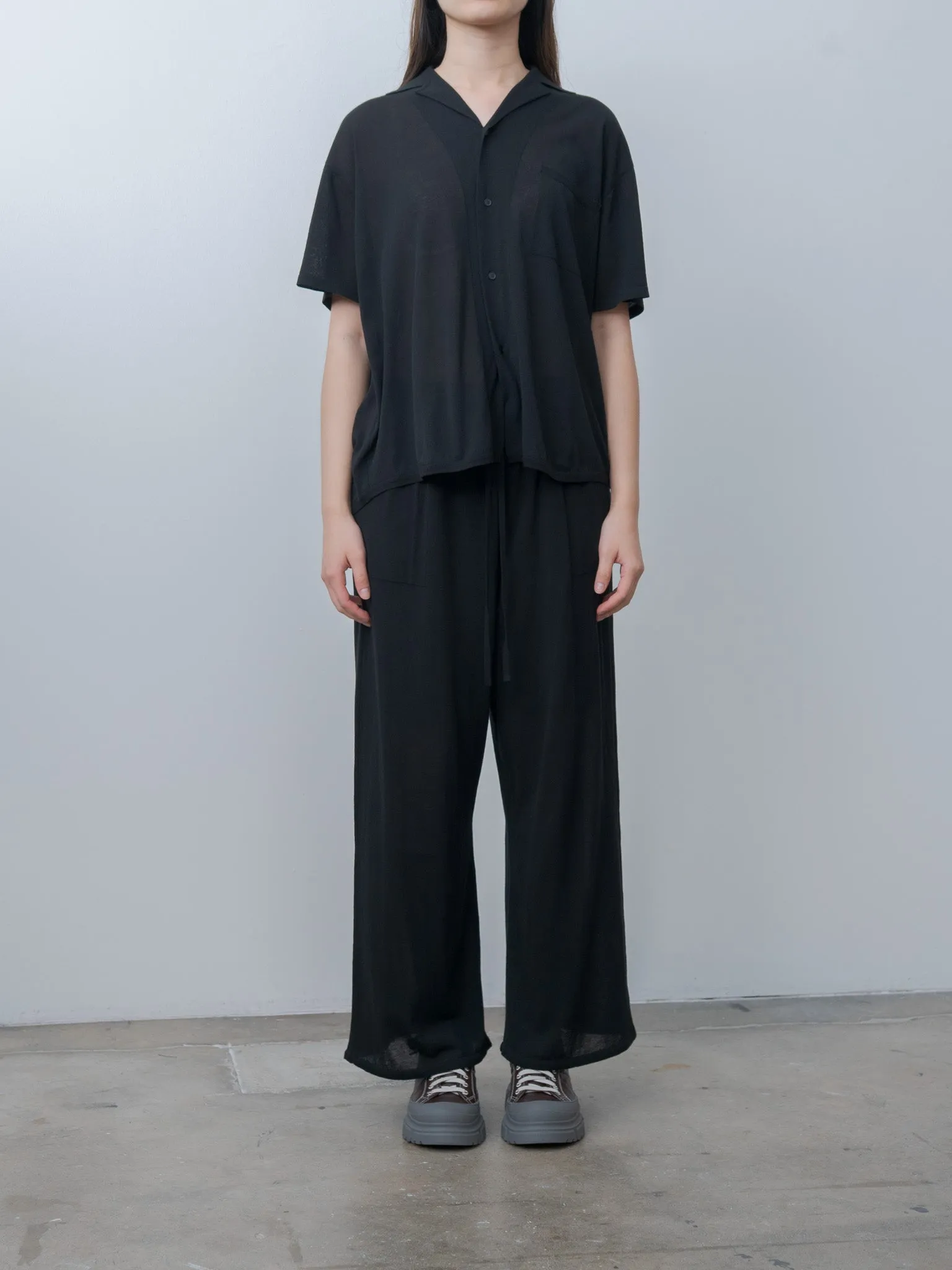 High Twist Cotton Wide Easy Pants - Black sold by Namu Shop product image thumbnail 3