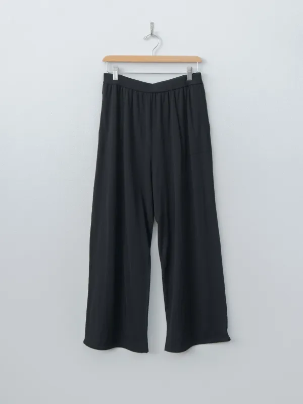 High Twist Cotton Wide Easy Pants - Black made by ATON