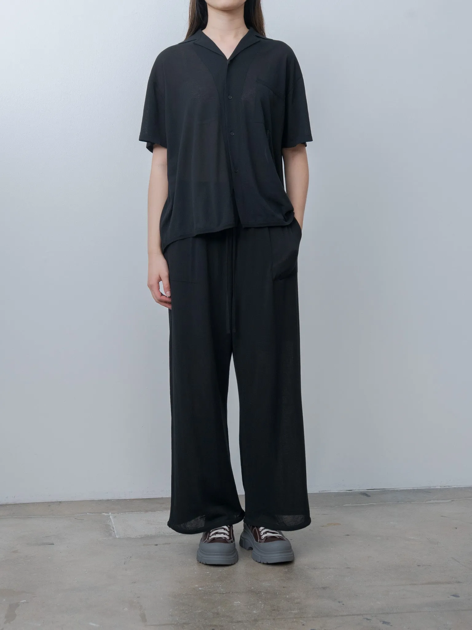 High Twist Cotton Wide Easy Pants - Black sold by Namu Shop product image thumbnail 4