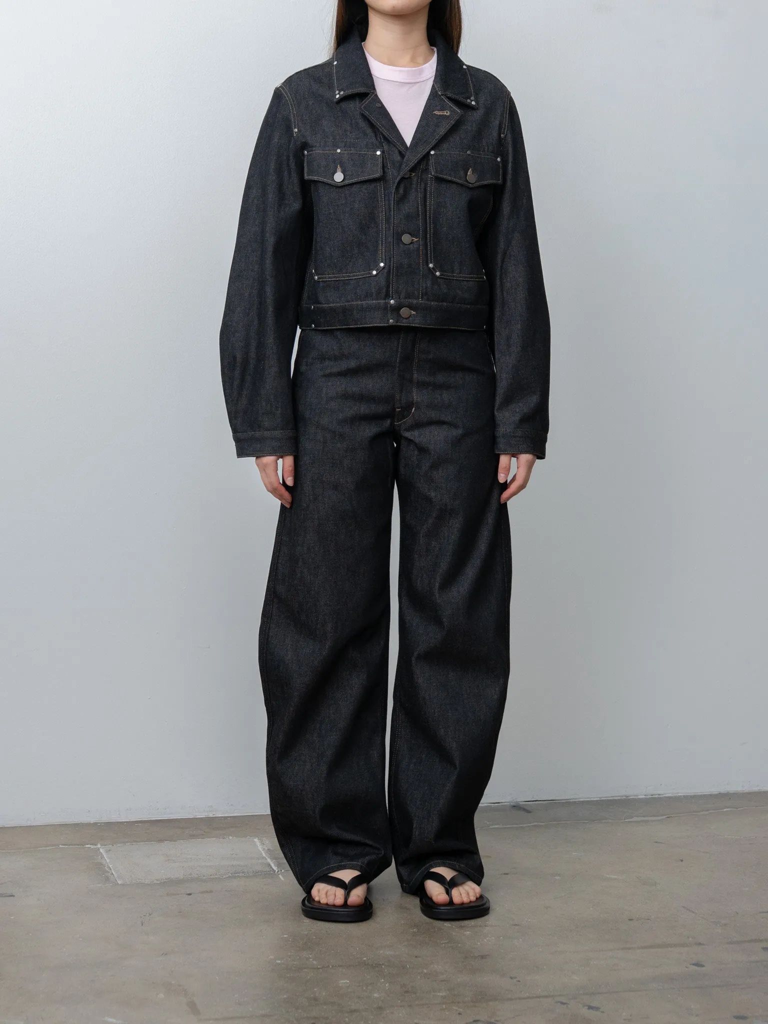 Cropped Blouson With Studs - Slate sold by Namu Shop product image thumbnail 4