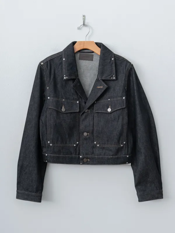 Cropped Blouson With Studs - Slate made by Lemaire