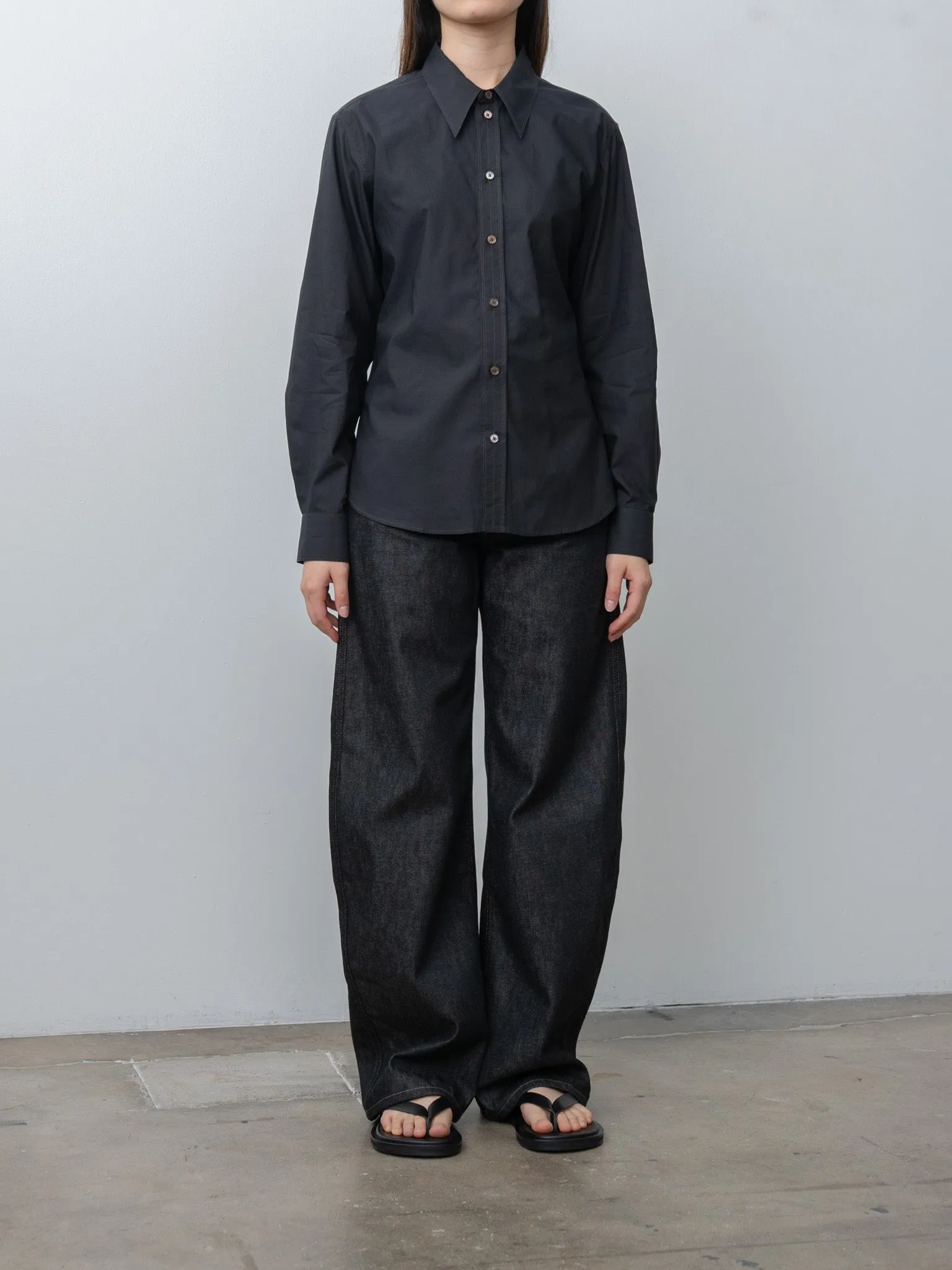Pointed Collar Shirt - Squid Ink sold by Namu Shop product image thumbnail 2