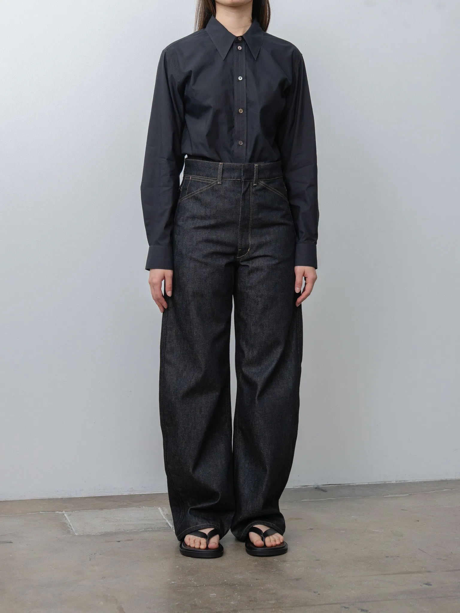 Pointed Collar Shirt - Squid Ink sold by Namu Shop product image thumbnail 3