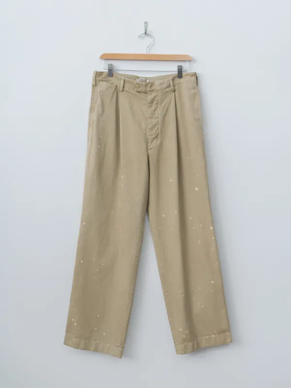 Garment-Dyed Finx Light Chino One-Tuck Wide Pants - Beige made by Auralee