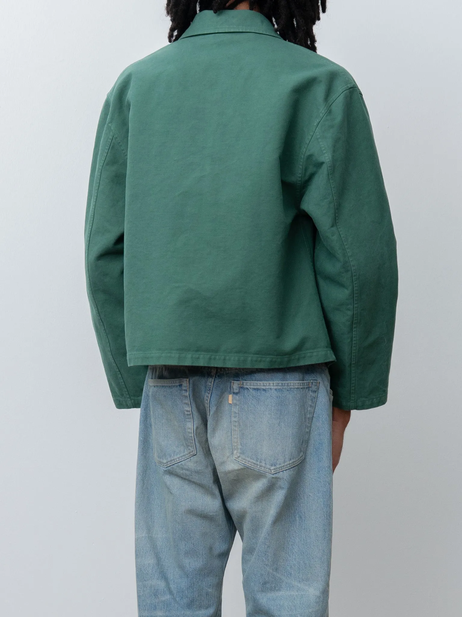 Garment-Dyed Organic Cotton Heavy Twill Short Work Jacket - Forest Green sold by Namu Shop product image thumbnail 4