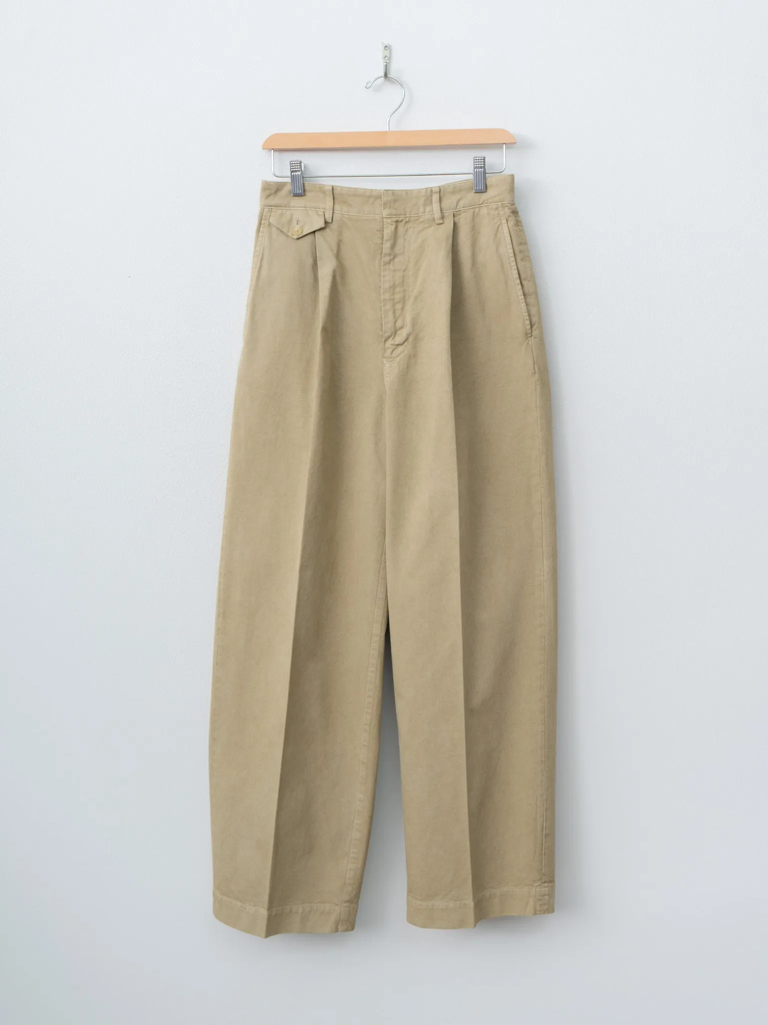 Garment-Dyed Finx Light Chino One-Tuck Wide Pants - Beige sold by Namu Shop