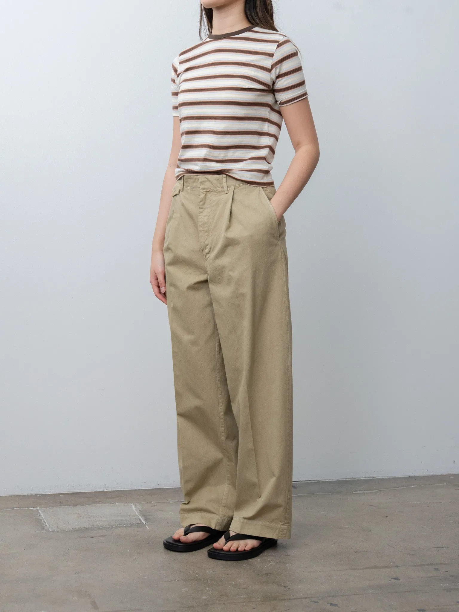 Garment-Dyed Finx Light Chino One-Tuck Wide Pants - Beige sold by Namu Shop product image thumbnail 3