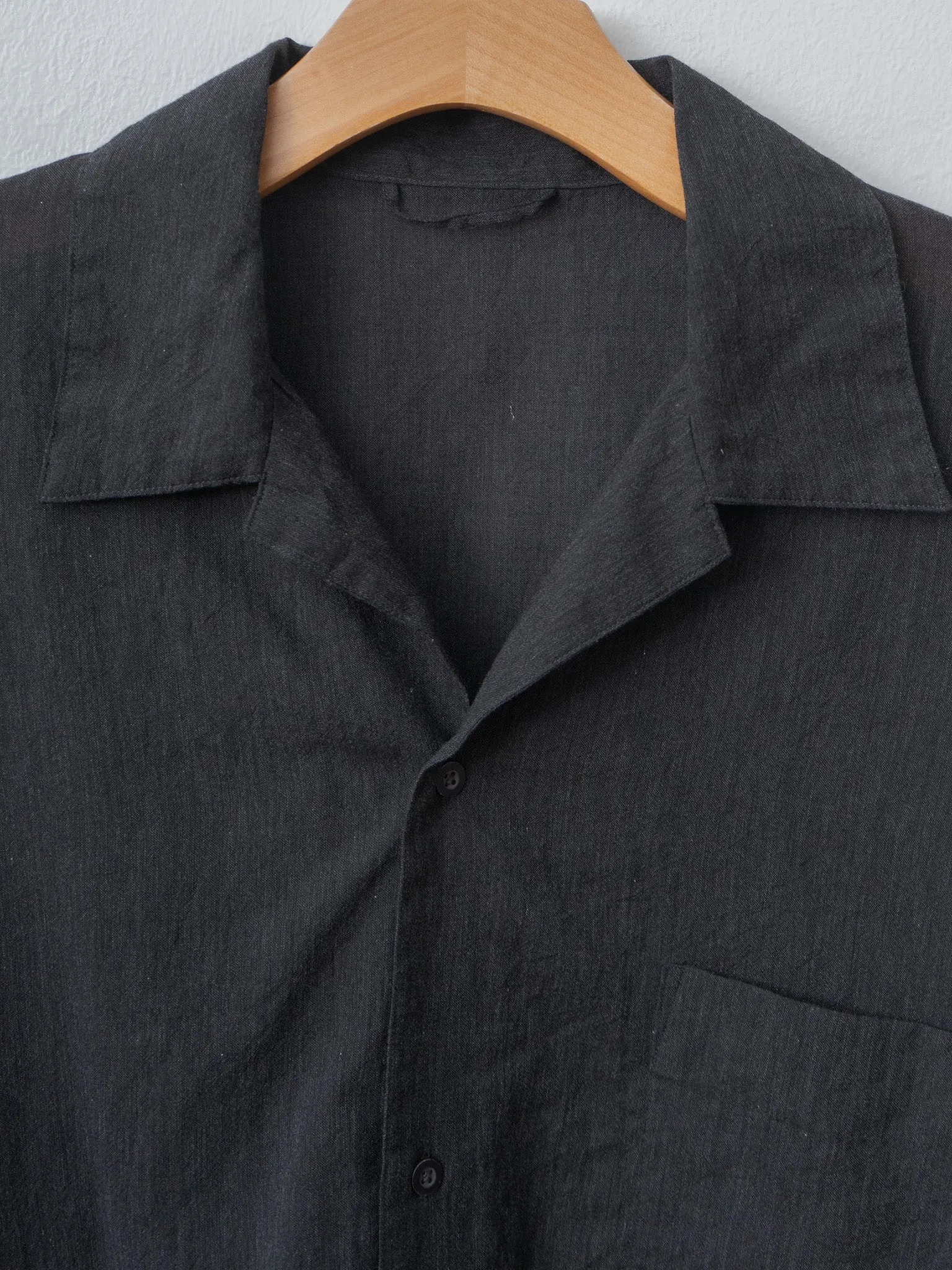 Silk-Co Voile L/S Open Collar Shirt - Heather Charcoal sold by Namu Shop product image thumbnail 5