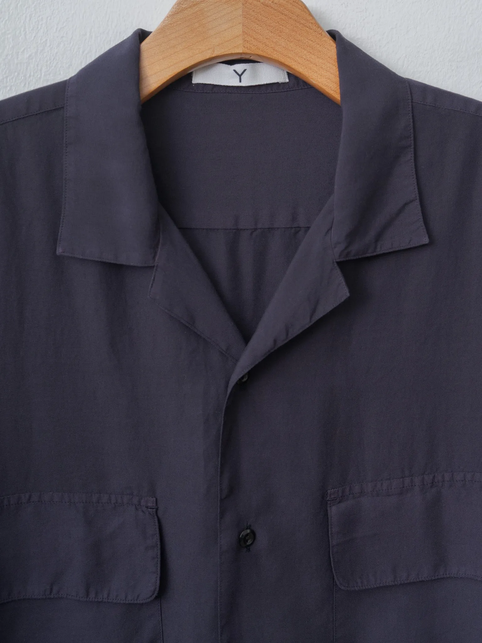 Tencel Poplin Open Collar Shirt - Navy sold by Namu Shop product image thumbnail 5