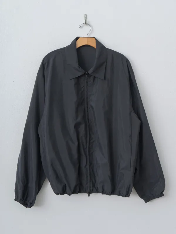 Silk Nylon Collared Zip Jacket - Black made by ssstein