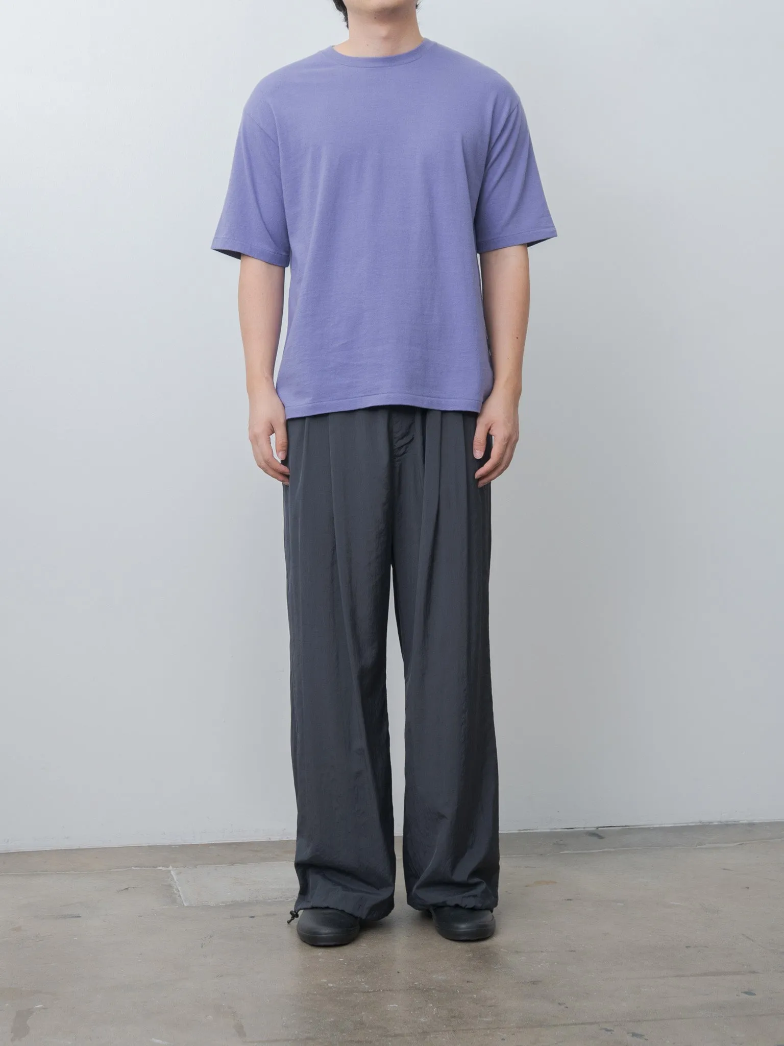 Silk Nylon 2Pleated Easy Pants - Dusty Navy sold by Namu Shop product image thumbnail 2