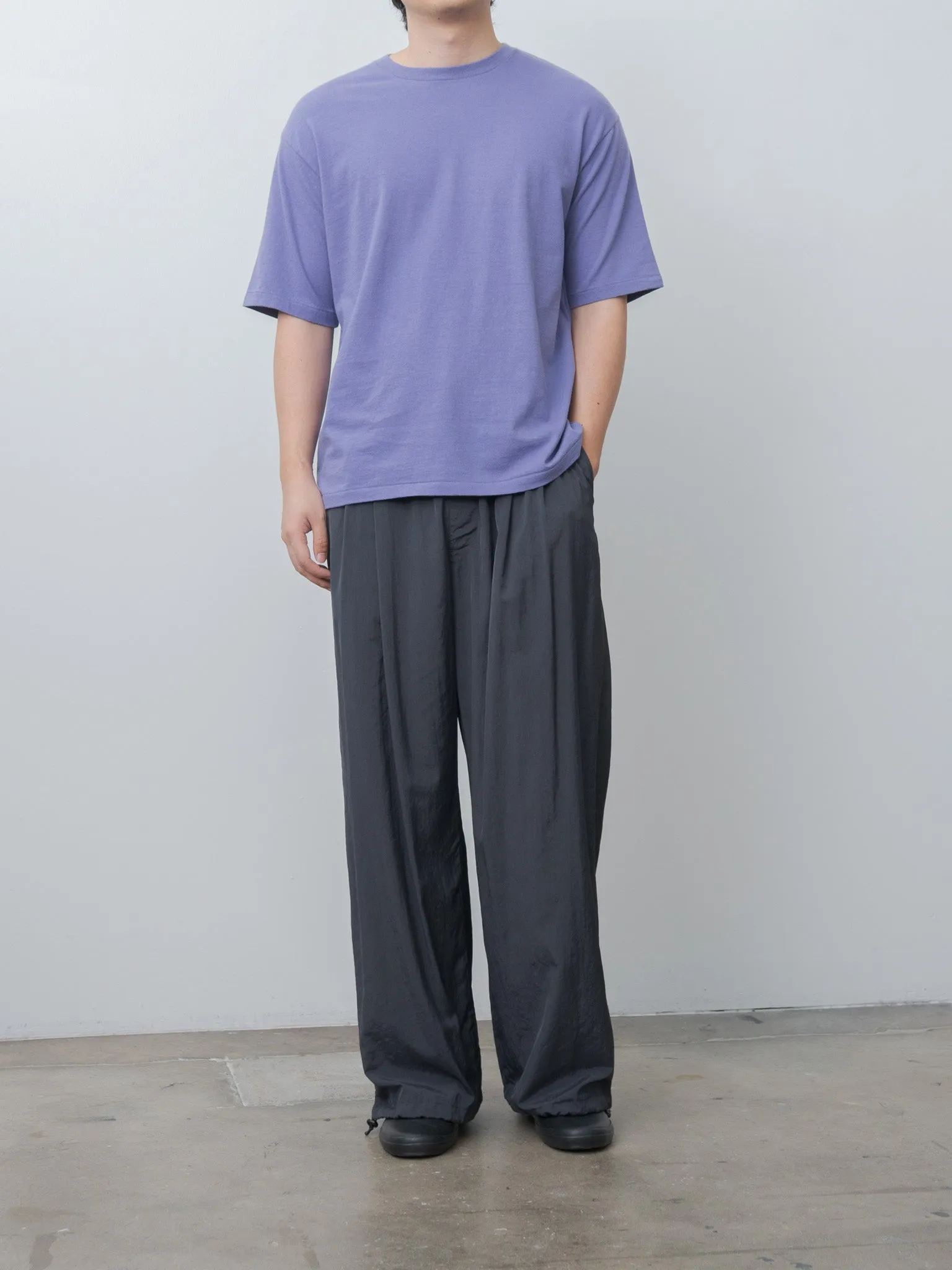 Silk Nylon 2Pleated Easy Pants - Dusty Navy sold by Namu Shop product image thumbnail 3