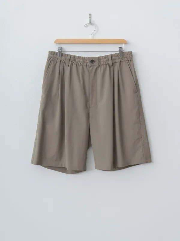 Wool Washer Tropical 2Pleated Easy Shorts - Sand Beige made by Yoke