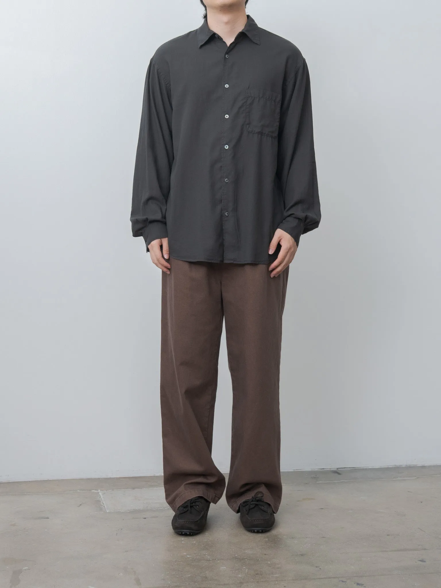 1pleated Wide Tapered Trousers - Brown sold by Namu Shop product image thumbnail 2