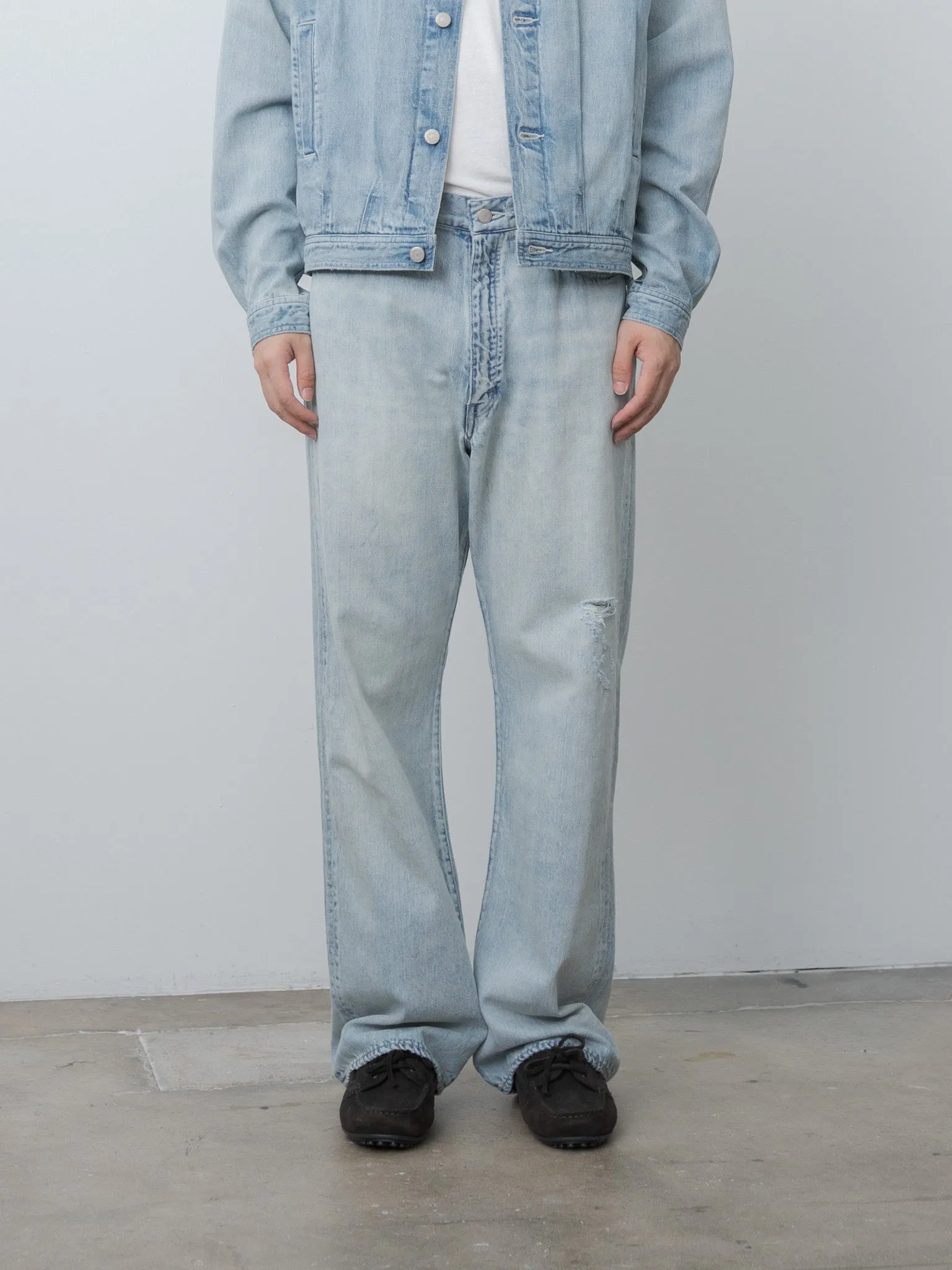 Faded Selvedge Light Denim Pants - Light Indigo sold by Namu Shop product image thumbnail 2