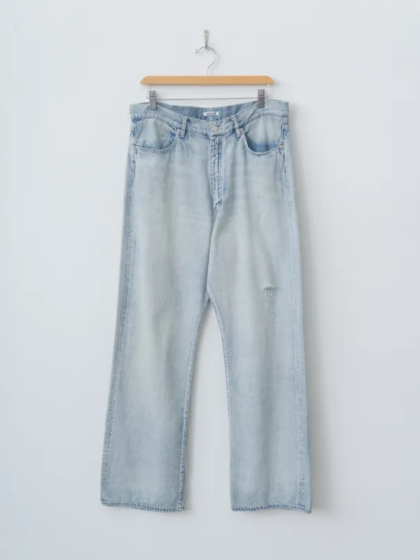 Faded Selvedge Light Denim Pants - Light Indigo made by Auralee